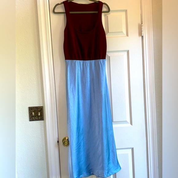 MARE MARExANTHROPOLOGIE KNIT SLIP TWOFER TANK DRESS - BLUE & BROWN SIZE S - NWT - Picture 11 of 15